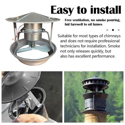Ventilador de tiro metálico de 40 W Ventilador de extracción para chimenea para eliminación de humo Compatible con chimeneas, hornos, calderas
