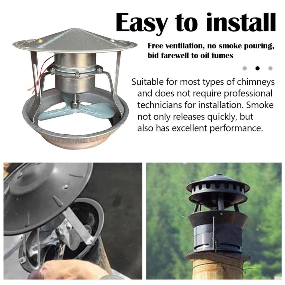 Kovový 40W kouřovodový ventilátor Komínový ventilační odsávací ventilátor pro odvod kouře Kompatibilní s krby, kamny, kotli