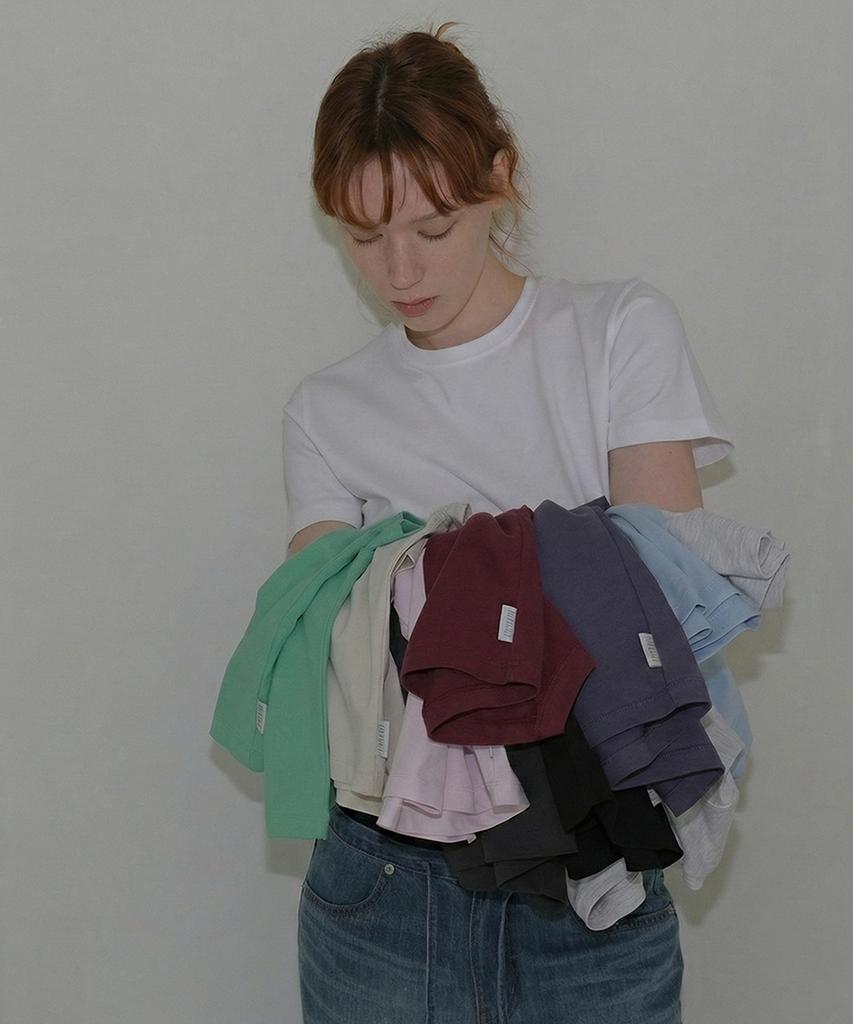 108Paundeu [2 Pack] Base Crop Tee_12Colors (E Type)