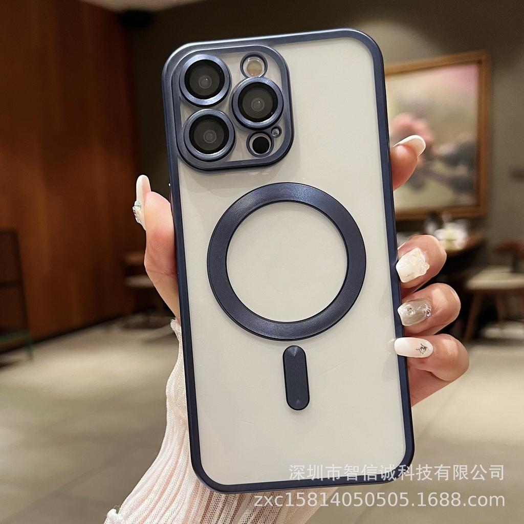Suitable for 16promax mobile phone case Apple 16pro/14/15 titanium metal electroplating magnetic attraction with self-contained lens film
