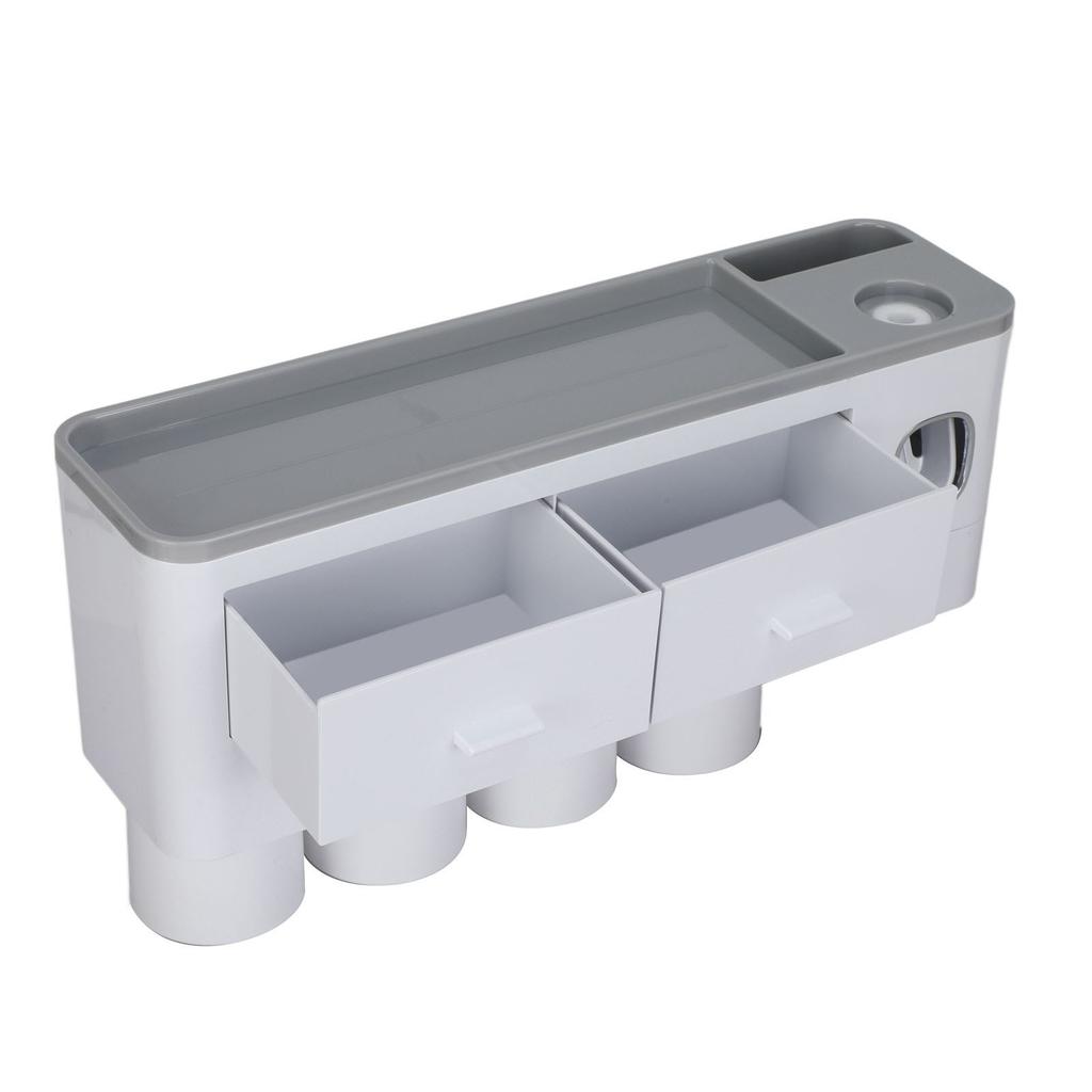 Hängendes Magnetisches Zahnbürstenhalter-Set mit Zahnpasta-Spender-Quetscher Toilettenartikel-Schubladenhalter