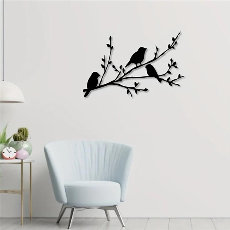 A25F-Handcrafted Iron Bird Rustic Bird Tree Wall Decor Bird On A Branch Metal Wall Art Housewarming Gift Metal Wall Sign