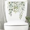 Toilet Seat Lid Decal Self Adhesive Strong Stickiness Waterproof Removable Plant Leaves Flowers Toilet Lid Sticker