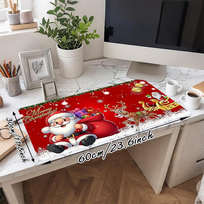 1PC Christmas Santa Claus Oversized Mouse Pad - Non-Slip Rubber Base Perfect for Office School Esports Home Decor Desk Mat 155A
