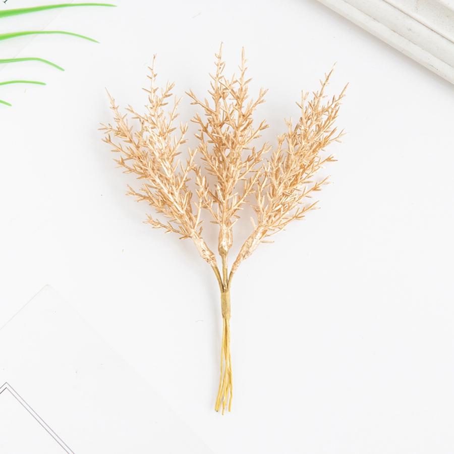 

Artificial Plants Autumn Golden Silvery Fake Branch For Festival Tree Wreath Home Accessories Wedding Archway Decor Scrapbook 1pc золотой