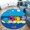 Herr. Herren Teppich Little Miss Rund, Teppich für Wohnzimmer Schlafzimmer Sofa Spielzimmer Dekor, Rutschfeste Bodenmatte