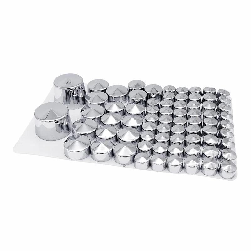 75 Pcs/Set Motorcycle Bolt Toppers Cover Black/Silver Chrome Cap With 5 Screw For Harley Road Glide FLT Road King FLH 2007-2013