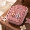 925 Sterling Silver Exquisite Fashion Heart Zircon Pendant Necklace Ladies Jewelry Birthday Anniversary Party Gift