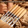 6pcs Professional Wood Carving Chisel Set - Durable High Manganese Steel Tools with Wooden Handles-Hand Tools for Woodworking,Craft Carving Set