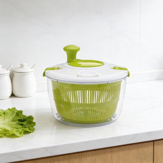 Large Salad Spinner Dehydrator with Stainless Steel Basin And Filter Basket 3/5L Multi-Use Vegetable Washer Dryer Strainer for Fruits And Lettuce