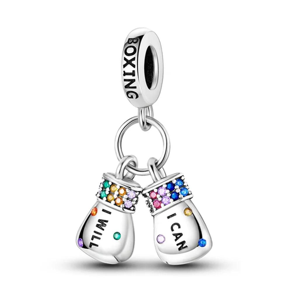 

Charms Copper Dreamy Colored Boxing Glove Beads Fit Charms Plata Original Bracelet Beads Women Jewellery Making Diy
