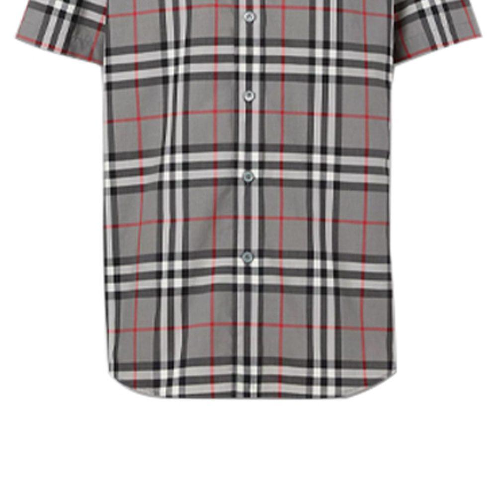 Burberry Shirts Men's Gray Pointed Collar Moderate Shirt 80293701