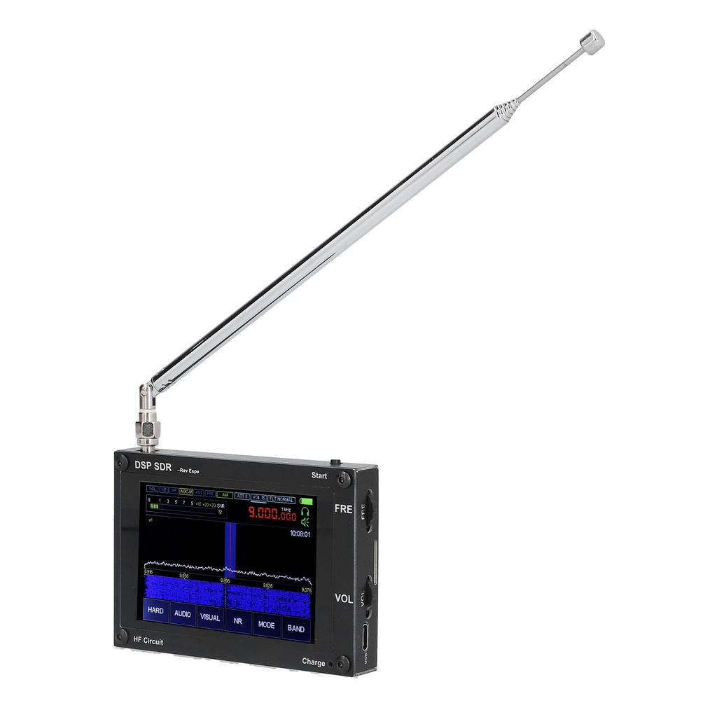 SDR-Empfänger Funkradio DSP 3,5-Zoll-Touchscreen Registriert 50 kHz-2 GHz Ultradünne Antenne