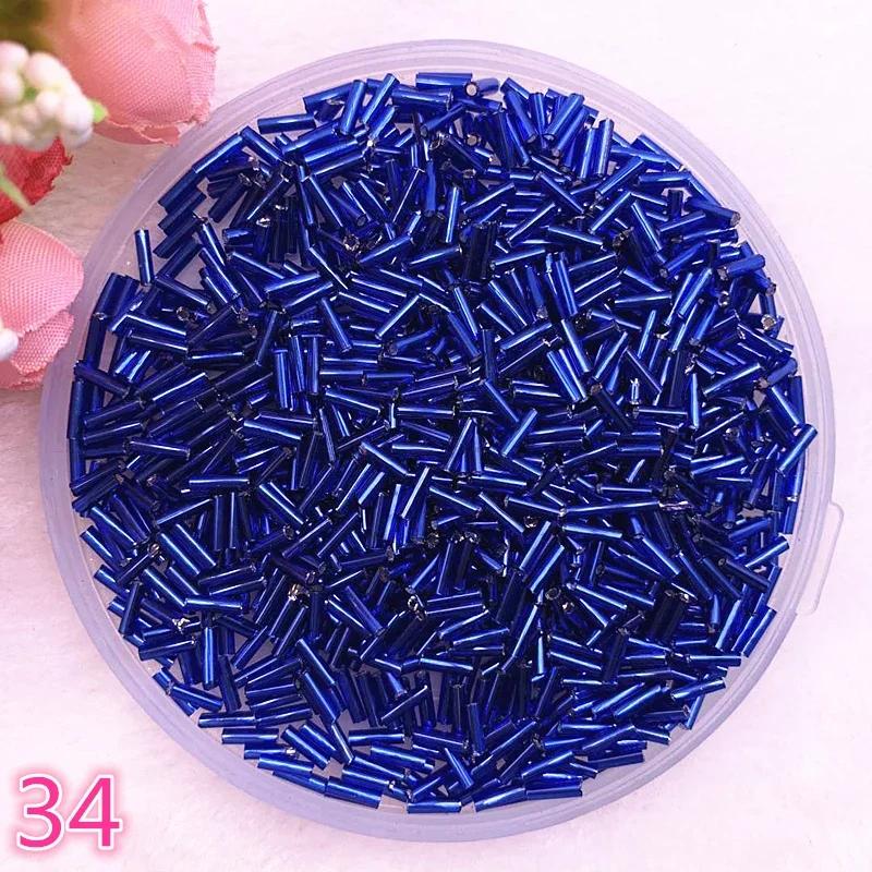 New 2*6.5mm 400pcs/lot Czech Cylindrical Glass Bugle Beads European Seed Long Tube Two Hole Loose Beads for Jewelry Making