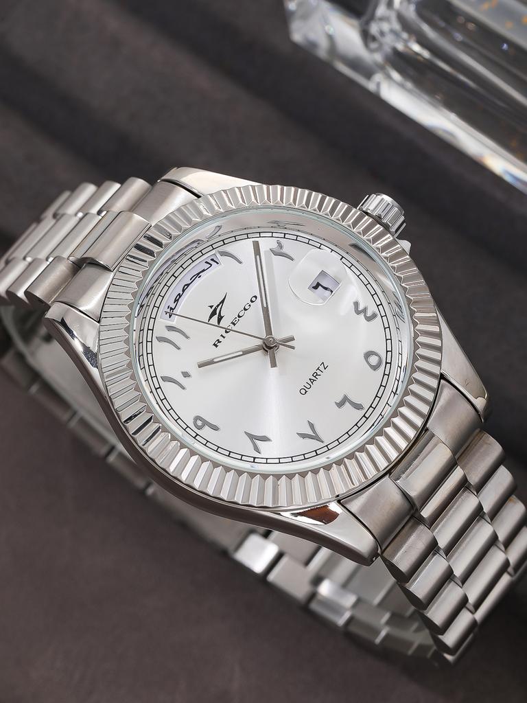 Business quartz watch with Arabic numeral scale date display texture bezel design suitable for both business and leisure