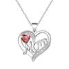 Multi-Tone Mom & Child Pendant Necklace Set, Heart & Family Silhouette Necklaces for Mother's Day