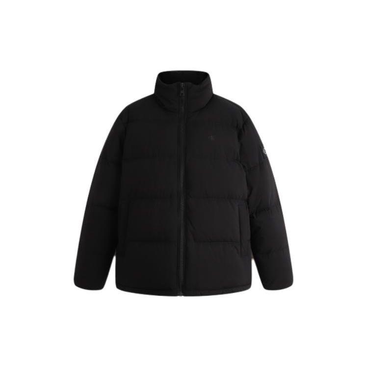 

Calvin Klein Logo Print Stand Wool Jacket Loose Warm Down Jacket Men Outwear Black J323229-BEH S