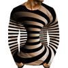3D Printed Trend Long Sleeved Fashion Round Neck T-shirt