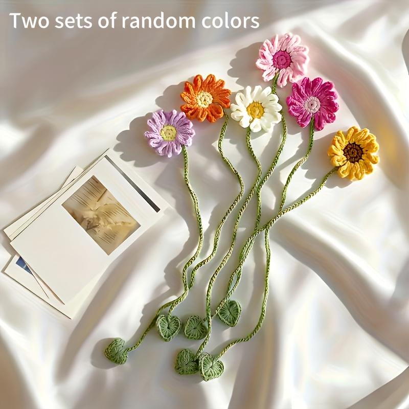 Hand-crocheted Wool Bookmark 4 Strands of Milk Cotton Hand-woven Flower Bookmark Butterfly Bookmark Can Be Pasted