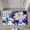 Pink Lotus Flowers Pattern Small Carpet Floor Doormat Non-Slip Soft Modern Stylish for Living Room Entrance Bedroom Decoration