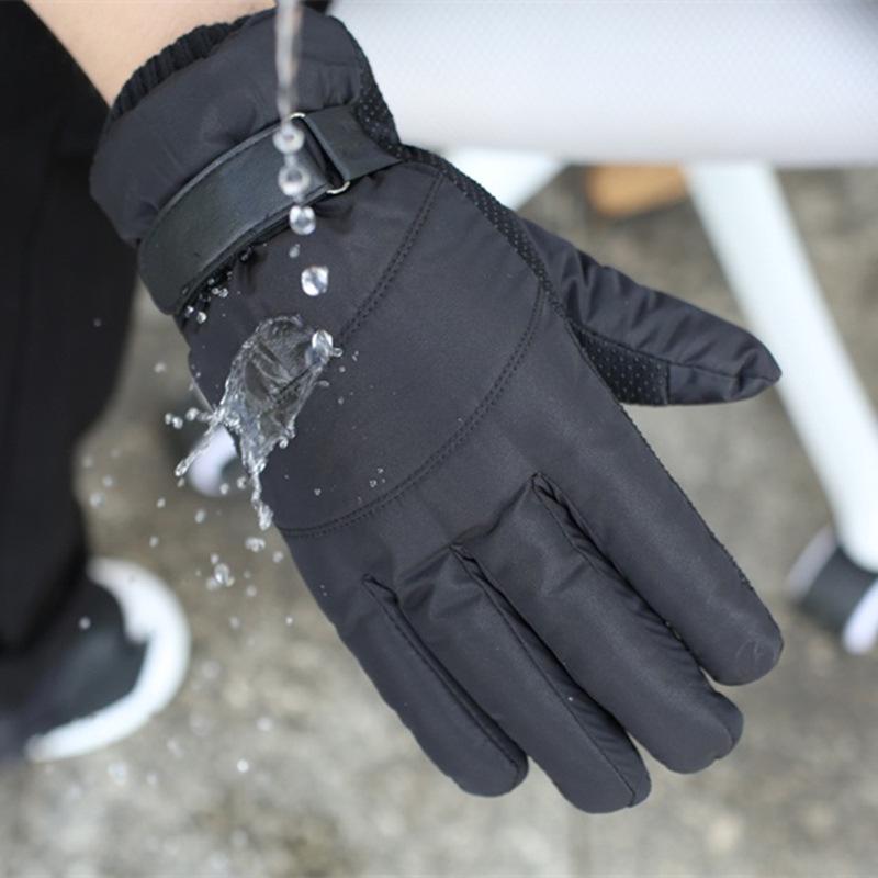 Men's Winter Waterproof Cotton Cycling Gloves: Warm, Velvet-Lined, Cold-Proof, Ideal for Motorcycling, Outdoor Activities, and Skiing.