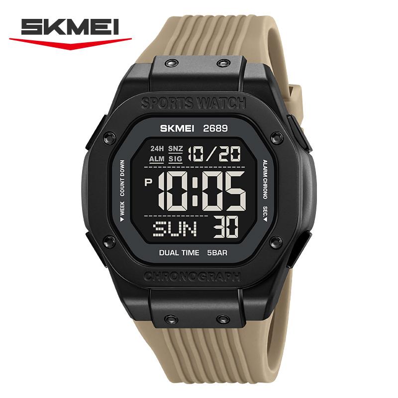 SKMEI 2689 Fashion Dynamic Student's Digital Watch Silicone Strap Waterproof Multifunction Sporty Student Electronic Watch Gift