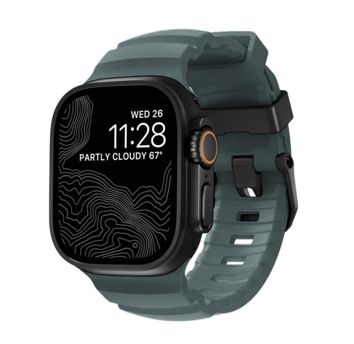 

НОВИЙ спортивний силіконовий ремінець для Apple Watch Ultra 3 11 10 9 8 7 6 SE3 Титановий металевий браслет-ремінець для iWatch 42мм 44 45 46мм 49мм 42 44 45MM