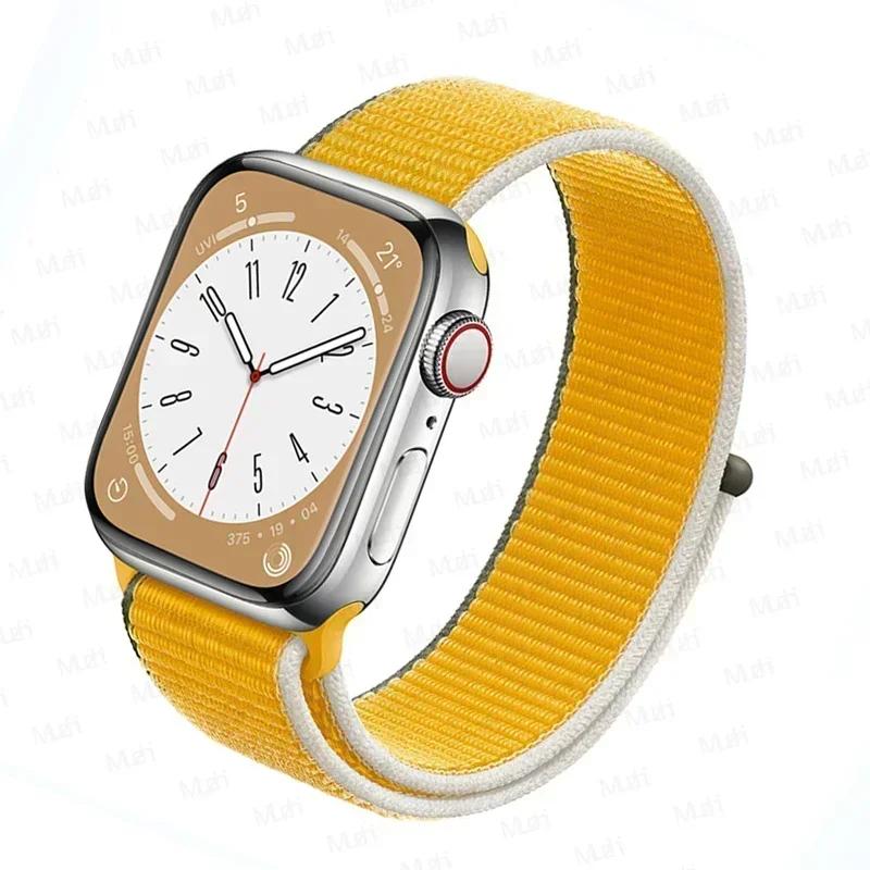 Nylon loop Strap For Apple Watch bands 46mm 44mm 40mm 45mm 41mm 42mm Sport Bracelet iwatch Ultra 2 49mm Series 10 9 8 se 7 6 5 4 Strap