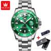 OLEVS 5885 Luxury Stainless Steel Waterproof Quartz Watch for Men Stainless Steel Calendar Luminous Mens Wristwatch Sport Reloj