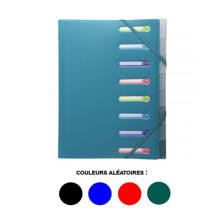 Trieur 8 compartiments 3 rabats + pochette intérieure couleurs assorties- exacompta