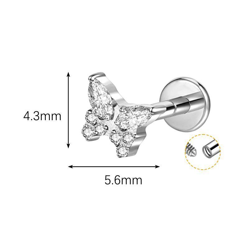 Fashion Gold Plated Titanium Alloy Geometric Trendy Unisex Body Piercing Earrings for Women's Lip Nails Tongue