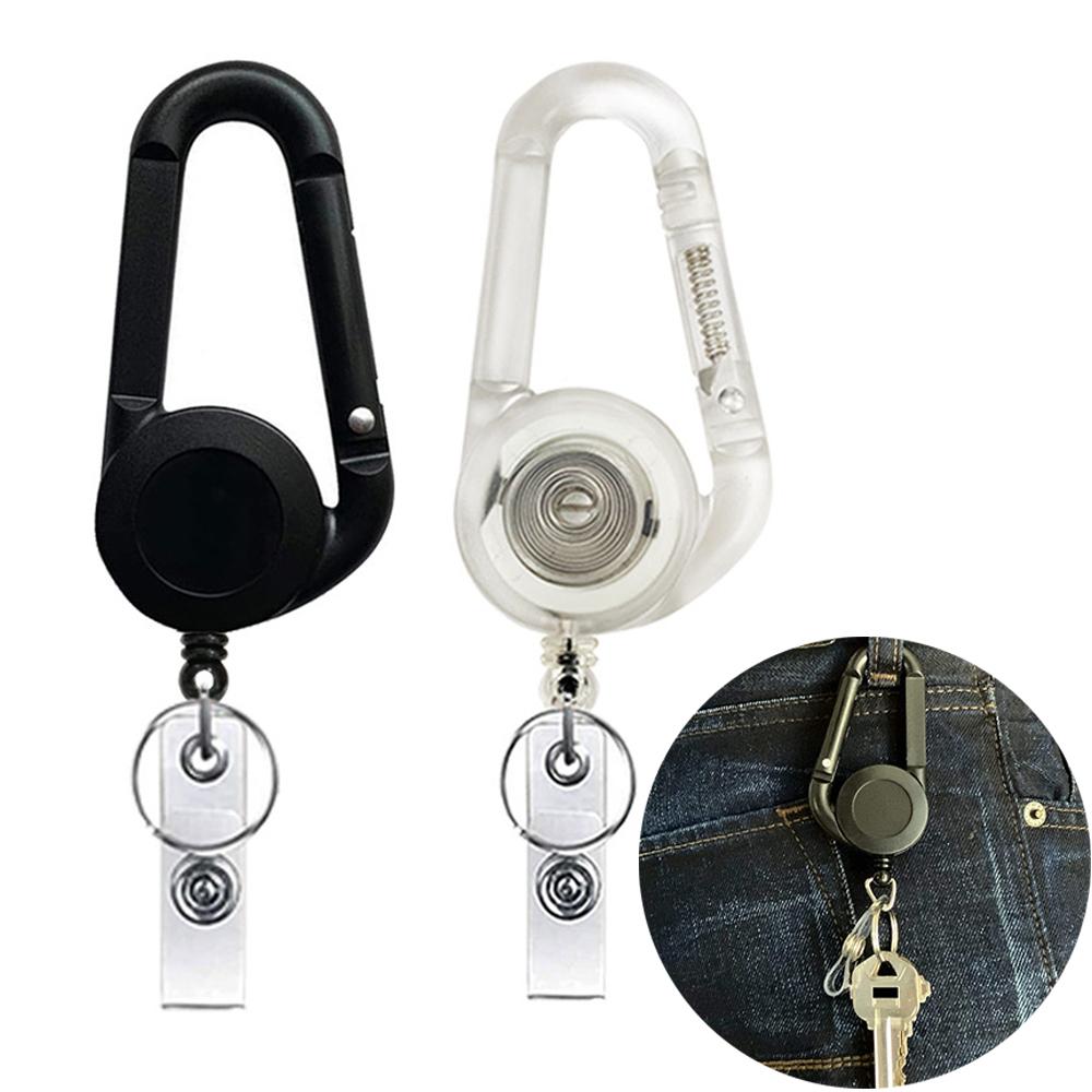 ID Card Key Chain Lanyard Clip Key Ring Retractable Pull Name Tag Recoil Badge Belt Rope Holder Heavy Duty Keyring Keychain