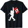 Vintage Canadian BigFoot And Rock'N Roll Funny Canada Day T-Shirt