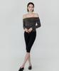 Debiweeo Drape Two-Way Long Sleeve Devi-T0143-Charcoal