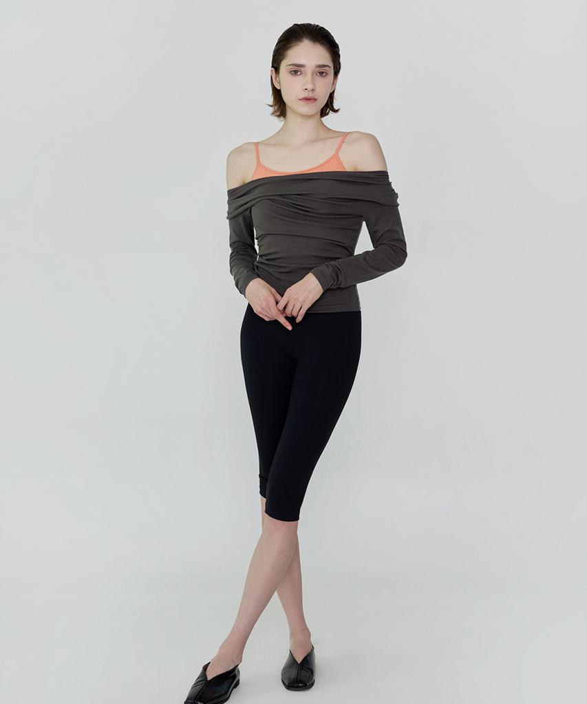 Debiweeo Drape Two-Way Long Sleeve Devi-T0143-Charcoal