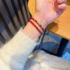 Red Agate bracelet9Pure Silver Chalcedony Crystal Beaded Bracelet, Zodiac New Chinese Style National Style Bracelet