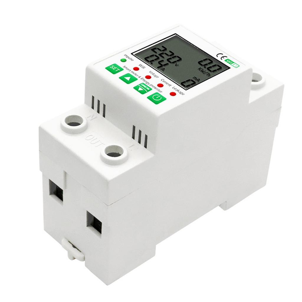 Tuya WiFi 2P Intelligent Leakage Protecting Switch Current Voltage Monitoring Timer Function Power Meter Compatible