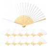 1-50pcs DIY Paper Bamboo Folding Fan Adults Children's Calligraphy Painting Practice Blank White Folding Fan Wedding Gifts