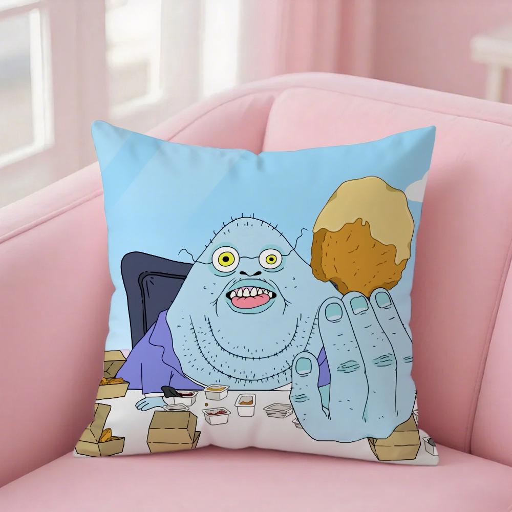 

CARTOON S-Smiling Friends Pillow Case Cover Square Sofa with Pillow Case for Home Use 12x12Inch