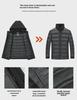 Herren-Winterjacke mit Gänsedaunen und Kapuze: Warmes, verdicktes, herausnehmbares Futter, ideal für Menschen mittleren Alters und ältere Menschen, 3-in-1-Kleidung.