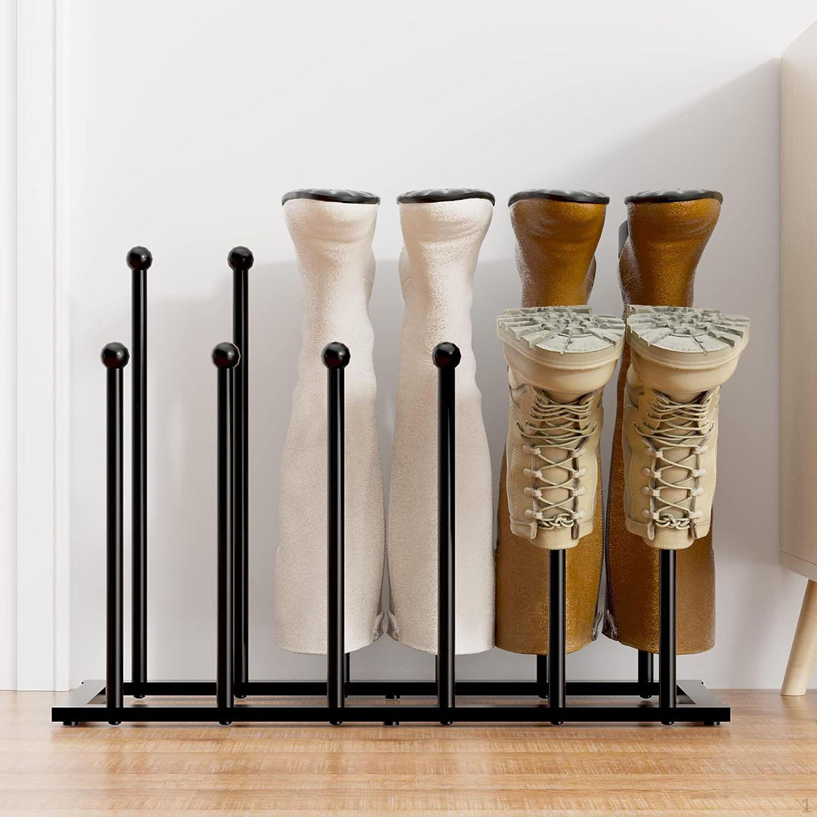 

Boot Holder Shoe Organizer Modern Compact Boots Storage Rack Tall for Closet Patio чёрный