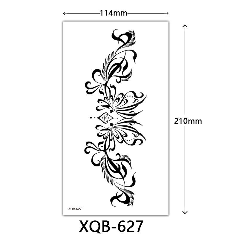 

Маленькая наклейка-тату на всю руку, Цветочные буквы, Простая наклейка-тату с цветком 114*210mm