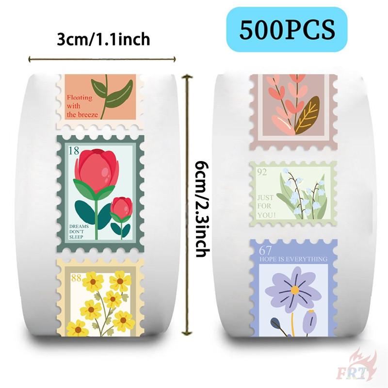 500Pcs/Roll Flower Stamps Kids Rewards Stickers - DIY Scrapbooks Album Decor Sealing Label Decals