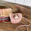 Simple Solid Color Shoulder Crossbody Bag With Lace And Doll Decor For Kindergarten Daily Use