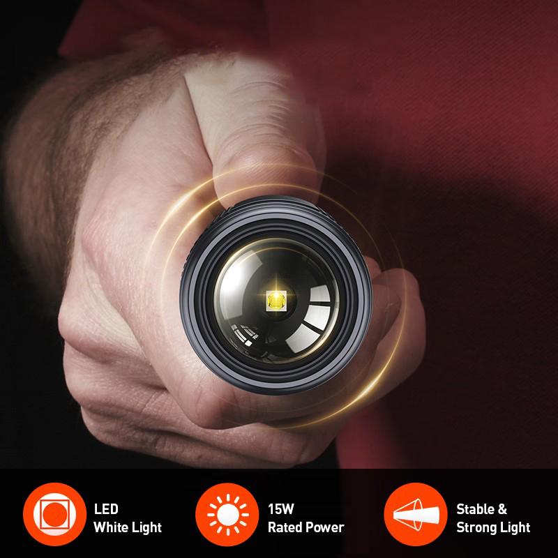 Philips Zoom Flashlight-high brightness for long-distance illumination Adjustable brightness, stepless dimming
