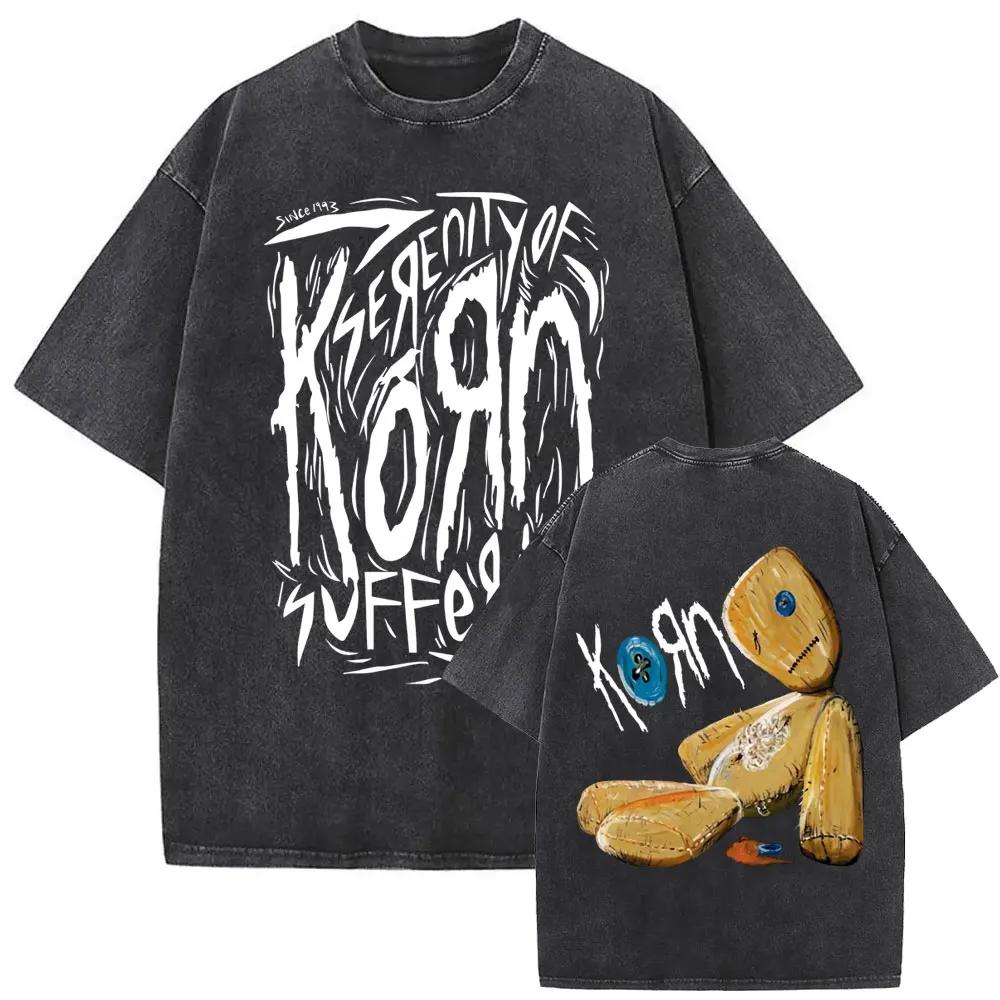 

Rock Band Korn Ftl Follow The Leader Short Sleeved Round Neck Yk Tshirt Unisex Washed New in Top Tees Unisexs TShirt S