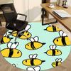 1pc Bee Print Chair Carpet for Office, Soft Flannel Throw Mat, Perfect for Office, Holiday Party Decoration Choice Yy260209050