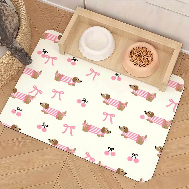 Cute Cartoon Dog Pattern Printed Floor Mat Rug Doormat Home Decor for Pet Lovers Kids Nursery Room Living Room Entryway Gift