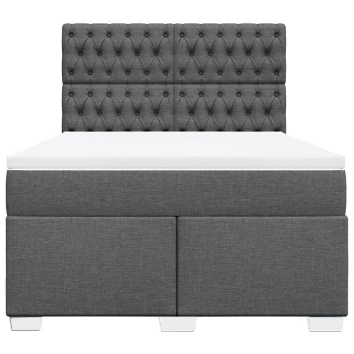 Maison Exclusive - Sommier à lattes de lit avec matelas Gris foncé 160x200cm Tissu
