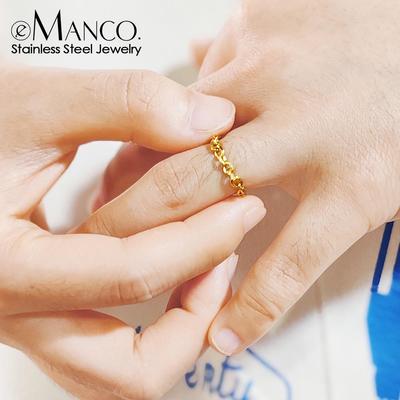 eManco 3MM Gold-Plated Stainless Steel Fashion Ring for Women